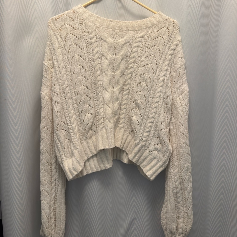 Hippie Rose Cream Cable Knit Sweater